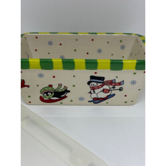 Temp-tations Holiday Mini Loaf Pan 12oz w/ Lid – Snowman & Penguin Design - Picture 4 of 8